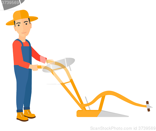 Image of Farmer with plough.