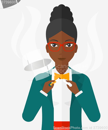 Image of Woman quit smoking.