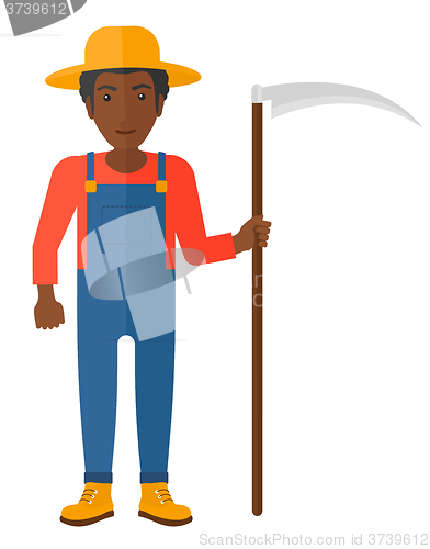 Image of Farmer with scythe.