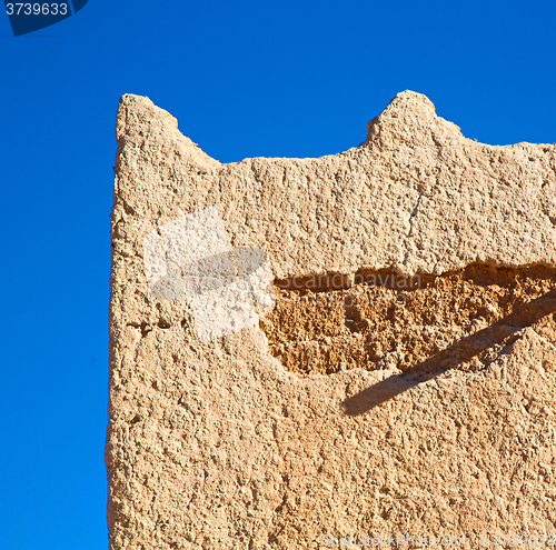 Image of moroccan old wall and brick in antique city