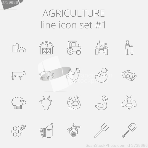 Image of Agriculture icon set.