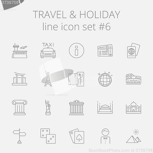 Image of Travel and holiday icon set.