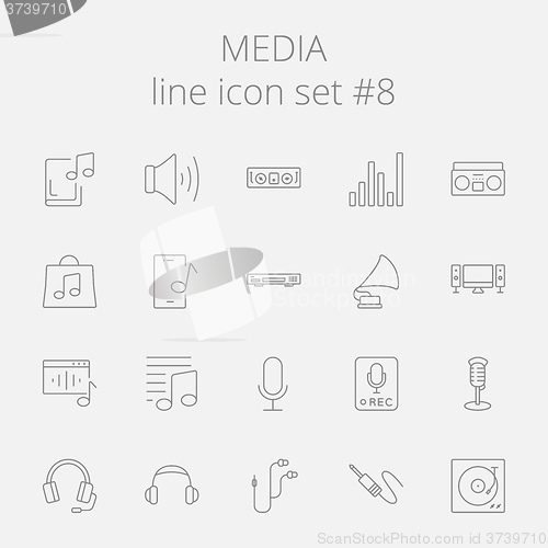 Image of Media icon set.