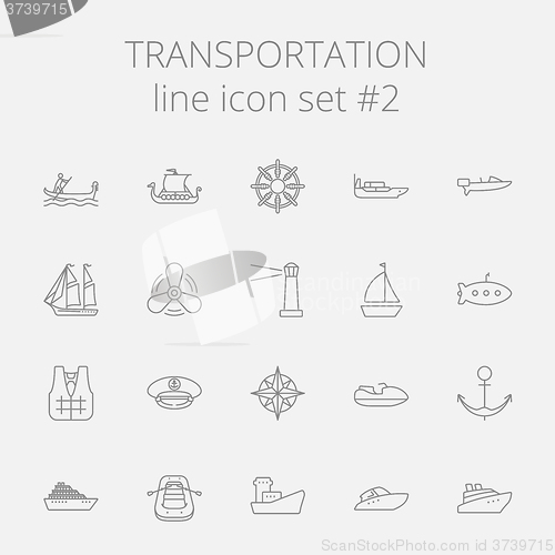 Image of Transportation icon set.