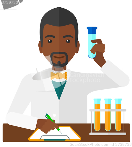 Image of Laboratory assistant working. 