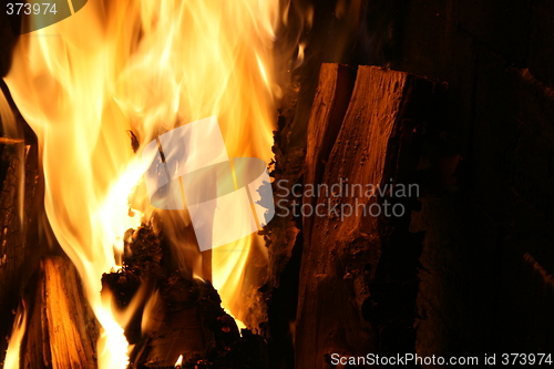 Image of Burning fireplace