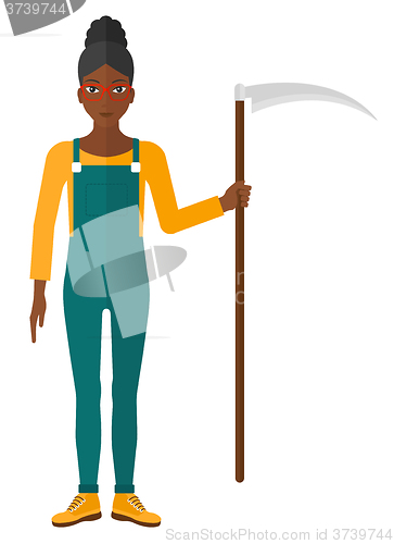 Image of Farmer with scythe.