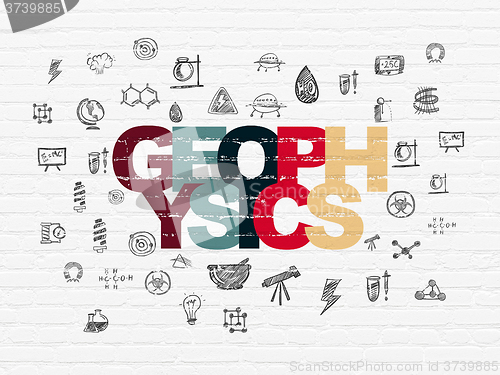 Image of Science concept: Geophysics on wall background