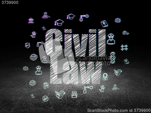 Image of Law concept: Civil Law in grunge dark room