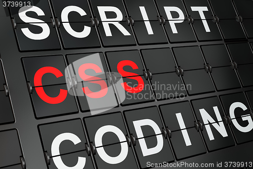 Image of Programming concept: Css on airport board background