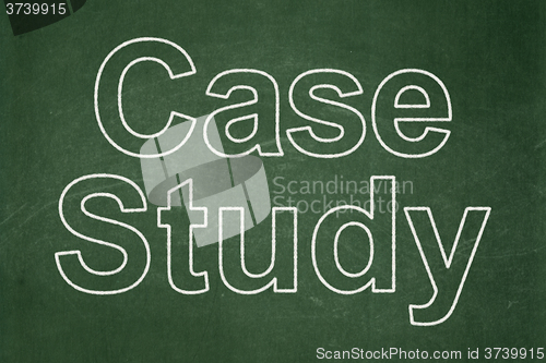 Image of Studying concept: Case Study on chalkboard background