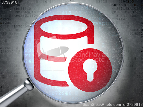 Image of Programming concept: Database With Lock with optical glass on digital background