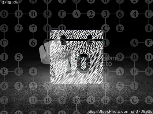 Image of Timeline concept: Calendar in grunge dark room