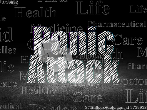 Image of Healthcare concept: Panic Attack in grunge dark room