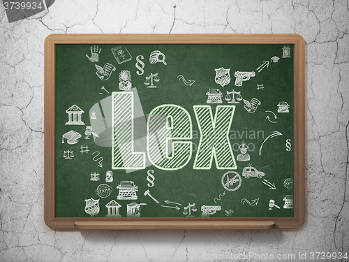Image of Law concept: Lex on School Board background