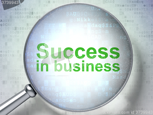 Image of Finance concept: Success In business with optical glass