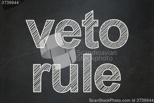 Image of Politics concept: Veto Rule on chalkboard background