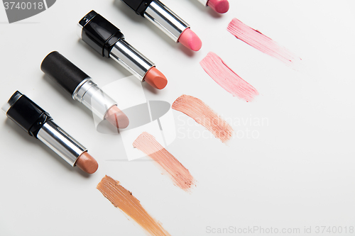 Image of close up of lipsticks range