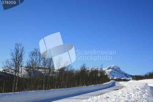 Image of Mountain road in winter