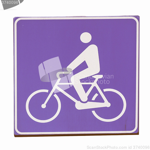 Image of  Bike lane sign vintage