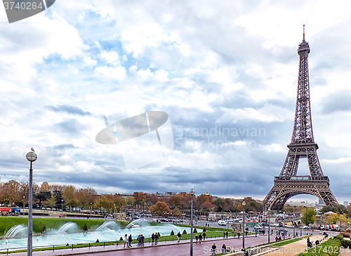 Image of Paris cityscape with Eiffel tower