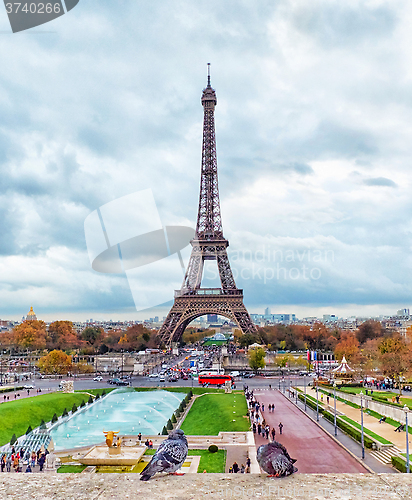 Image of Paris cityscape with Eiffel tower