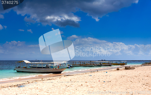 Image of dream beach with boat Bali Indonesia