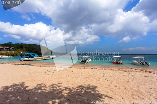 Image of dream beach with boat Bali Indonesia