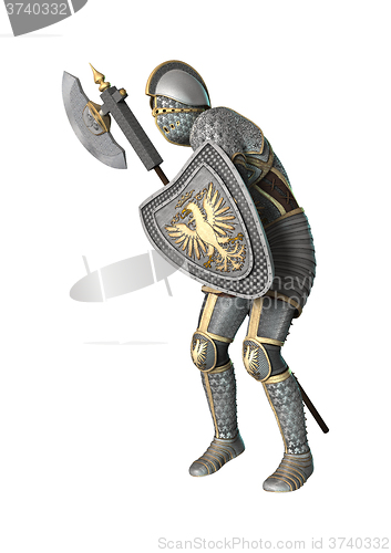 Image of Medieval Knight on White