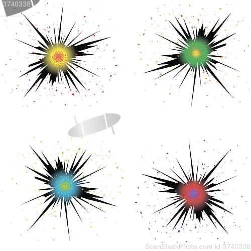 Image of Cartoon Explosion Effect with Particles