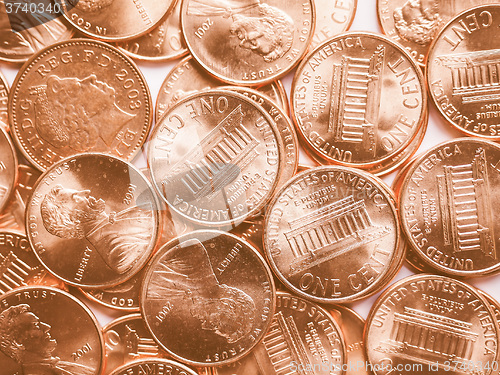 Image of  Dollar coins background vintage