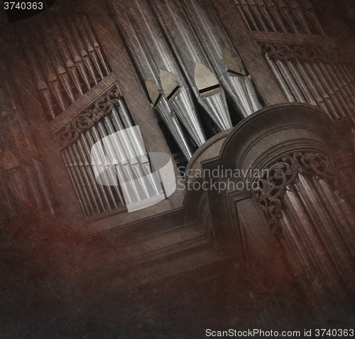 Image of Creepy image of an old pipe organ