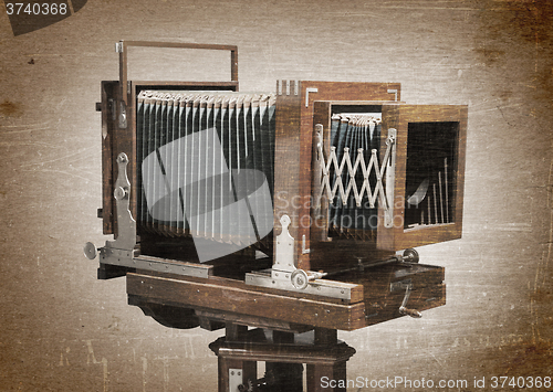 Image of Old wooden camera