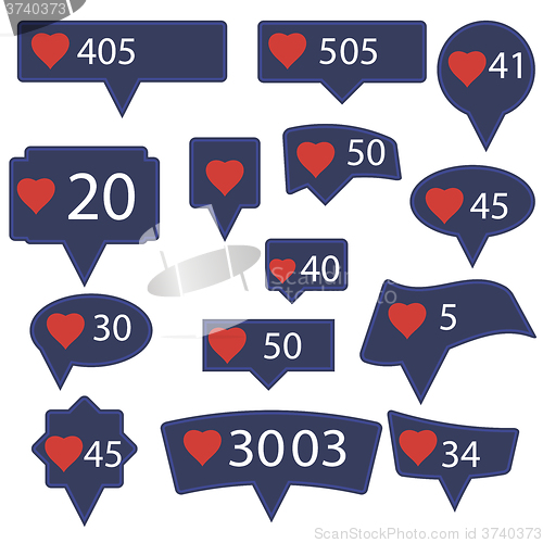 Image of Set of Blue Icons