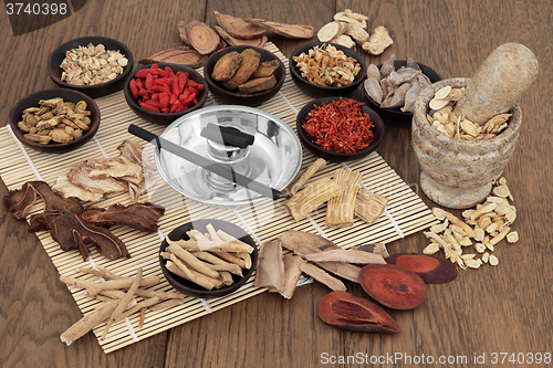 Image of Moxa Sticks and Chinese Herbs