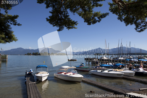 Image of Mountain view at lake Chiemsee, Bavaria