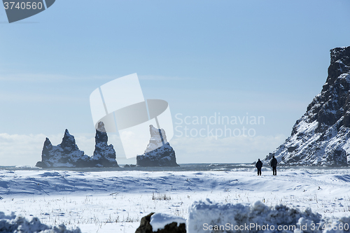 Image of View to the three pinnacles of Vik, South Iceland