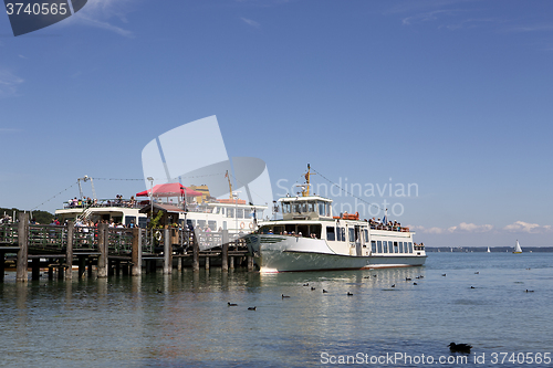 Image of Steamship at the pier, Chiemsee, Bavaria