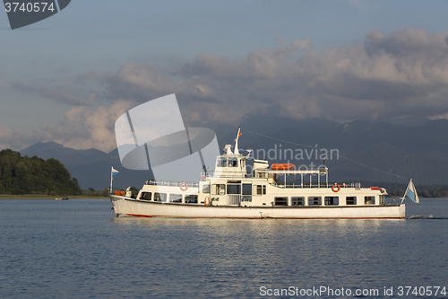 Image of Steamship at Bavarian lake Chiemsee, Germany