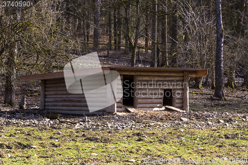 Image of Wooden shelter for wildlife animals