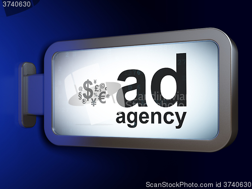 Image of Marketing concept: Ad Agency and Finance Symbol on billboard background