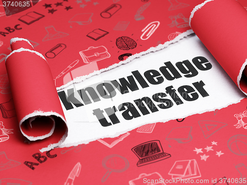Image of Education concept: black text Knowledge Transfer under the piece of  torn paper