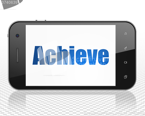 Image of Business concept: Smartphone with Achieve on display