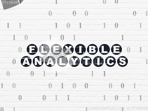 Image of Business concept: Flexible Analytics on wall background