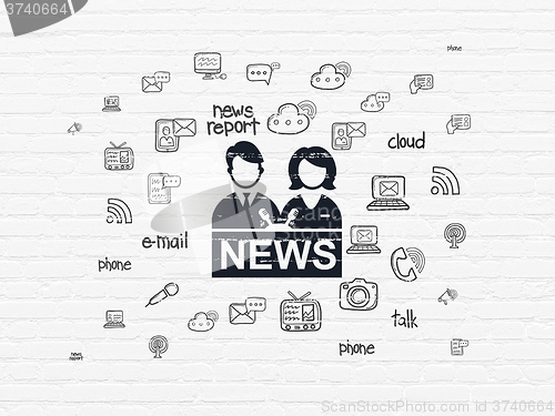 Image of News concept: Anchorman on wall background