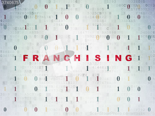 Image of Finance concept: Franchising on Digital Paper background