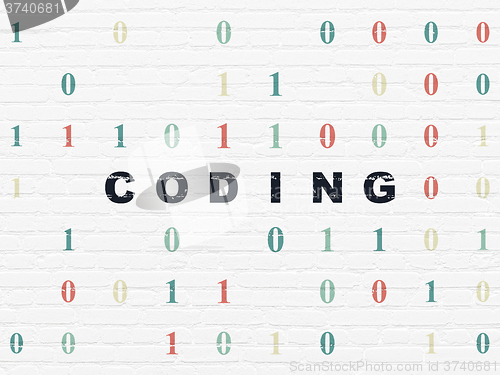 Image of Software concept: Coding on wall background