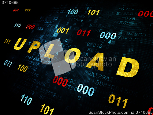 Image of Web development concept: Upload on Digital background