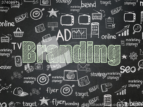 Image of Marketing concept: Branding on School Board background