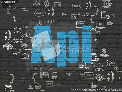 Image of Programming concept: Api on wall background